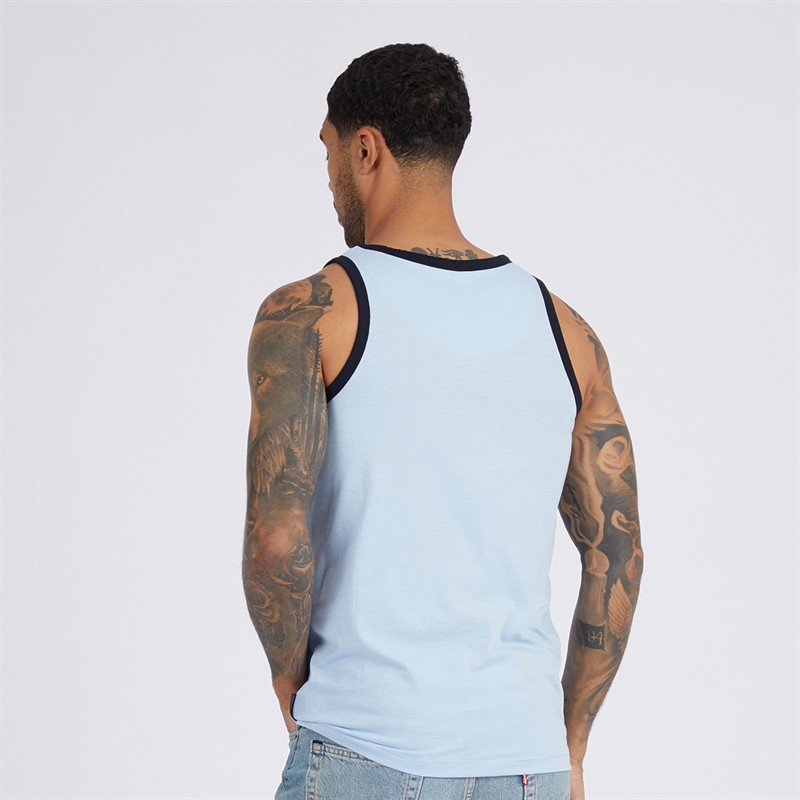 French Connection Mens Ringer Vest Sky Mel/Marine