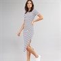 French Connection Womens Rib Stripe Dress White/Midnight