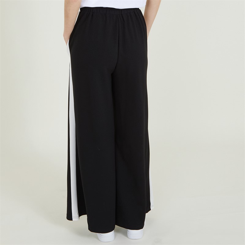 French Connection Womens Crepe Wide Leg Stripe Trousers Black/White