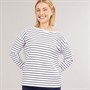 French Connection Womens Breton Stripe Long Sleeve T-Shirt White/Midnight