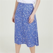 French Connection Womens Erin Drapey Button Skirt Blue Wildflower