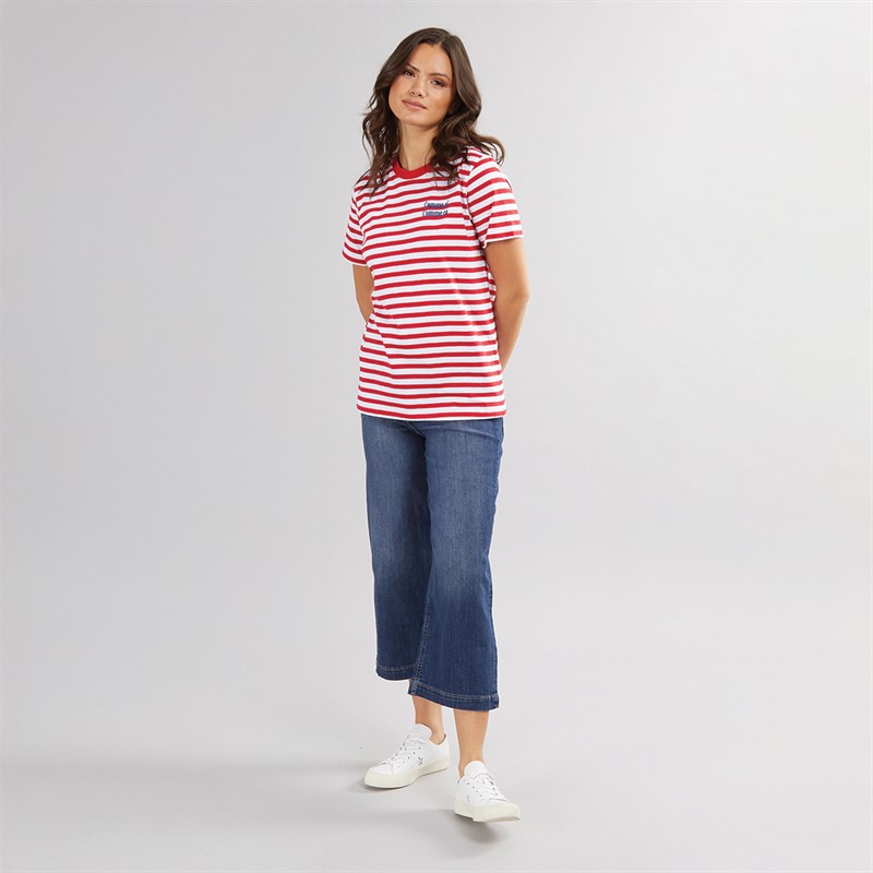 French Connection Womens Comme Ci Comme Ca T-Shirt White/Poppy/Royal Blue