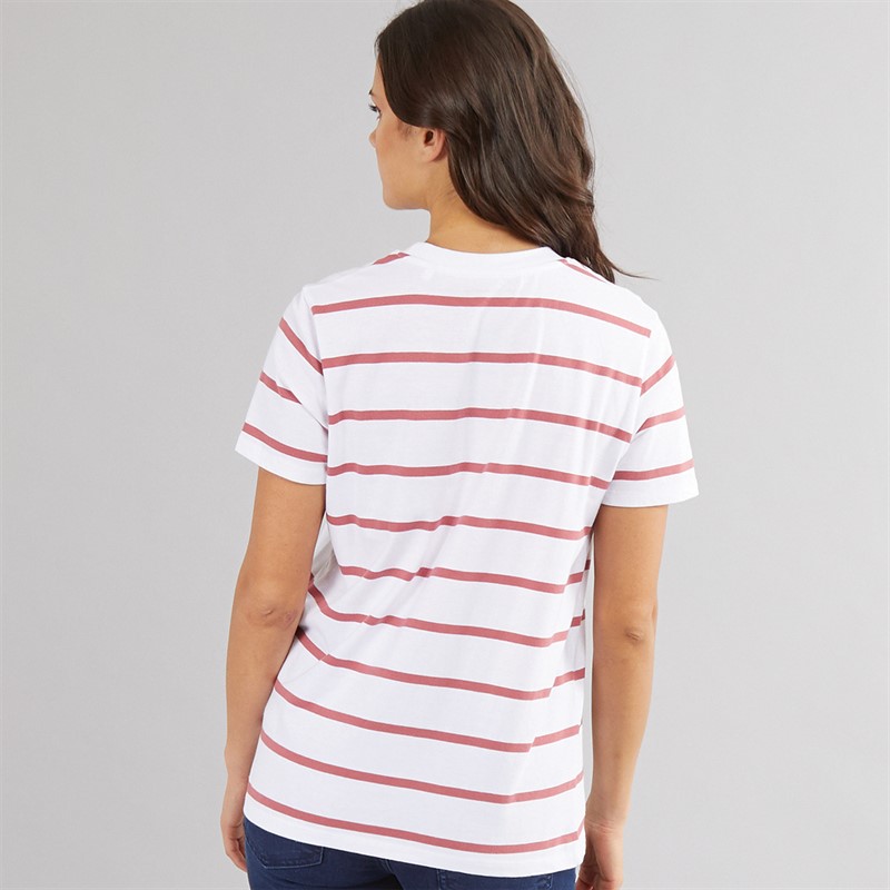 French Connection Womens Balloon Stripe T-Shirt White/Rose Kiss