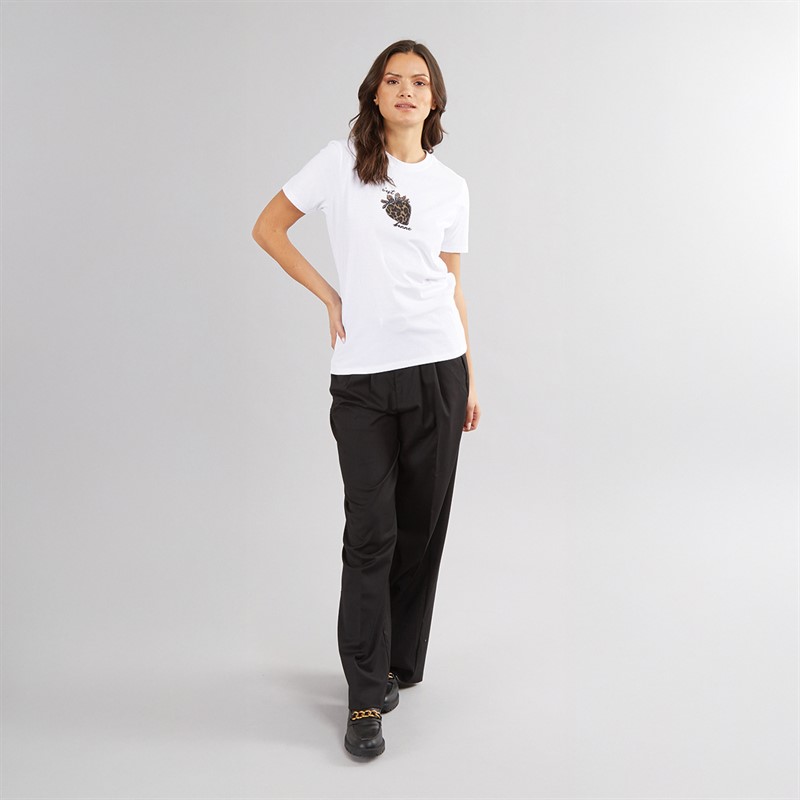 French Connection Womens Animal Strawberry T-Shirt White