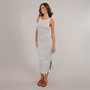 French Connection Womens Rib Slash Stripe Dress White/Khaki