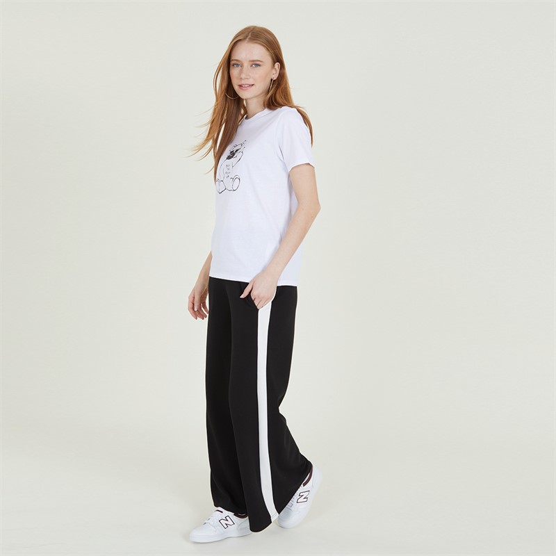 French Connection Womens FCUK Back Up Bear T-Shirt White