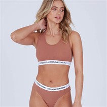French Connection Womens Crop Top And Briefs Set Mocha