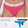 French Connection Womens FCUK Five Pack Thongs Black/Grey/Blue/Raspberry/White Multi 5