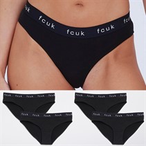 French Connection Womens FCUK Five Pack Briefs Black/White