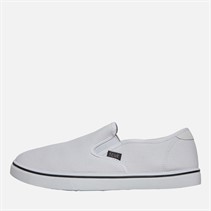 French Connection Herren FCUK Deck Slip On Canvas Pumps Weiß Mono