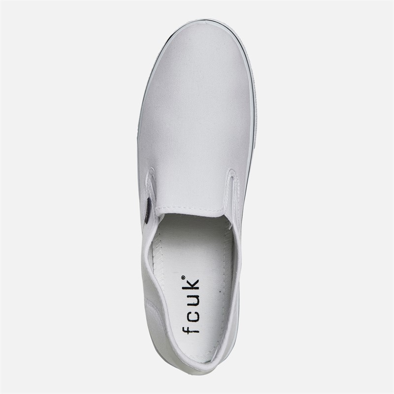 French Connection Hvid Canvas Slip-on Pumps FCUK Deck til herre
