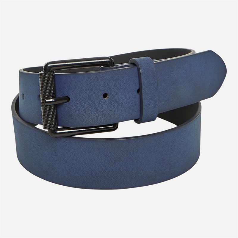 French Connection Mens Courtland Leather Belt Marine