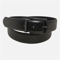 French Connection Mens Square Texture Reversible Belt Black/Black Texture