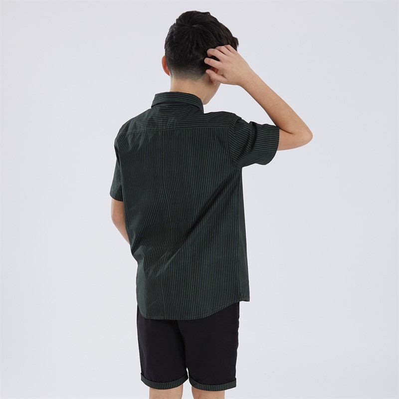 French Connection Boys Edenfield Shirt And Shorts Co-Ord Set Olive/Black