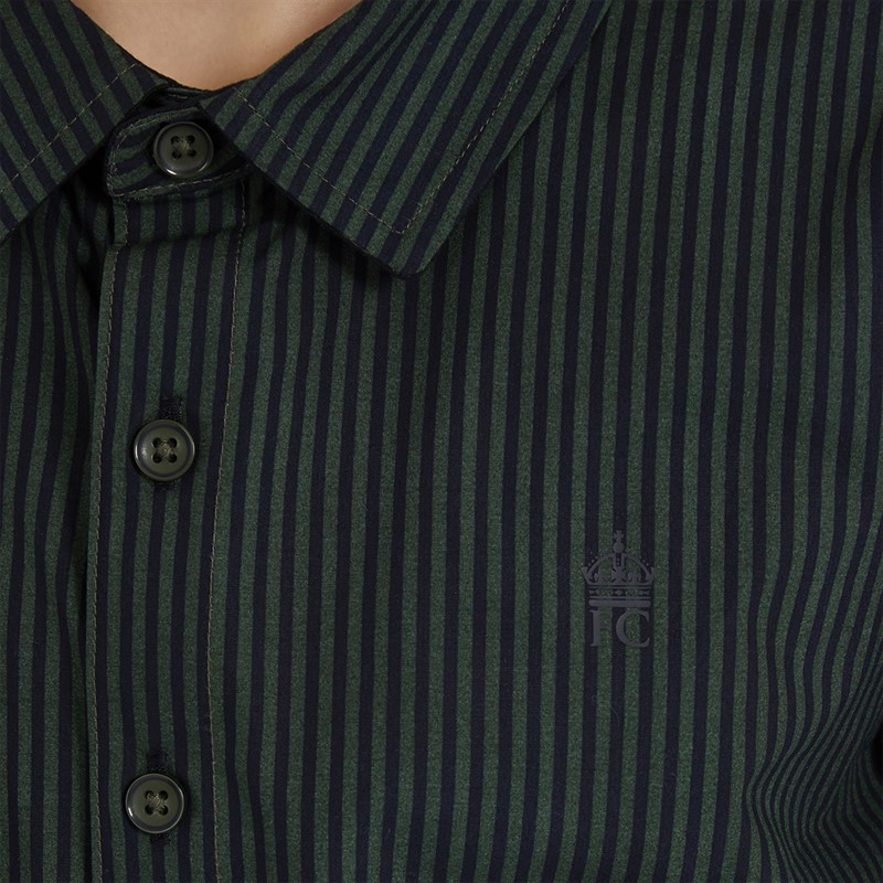 French Connection Boys Edenfield Shirt And Shorts Co-Ord Set Olive/Black