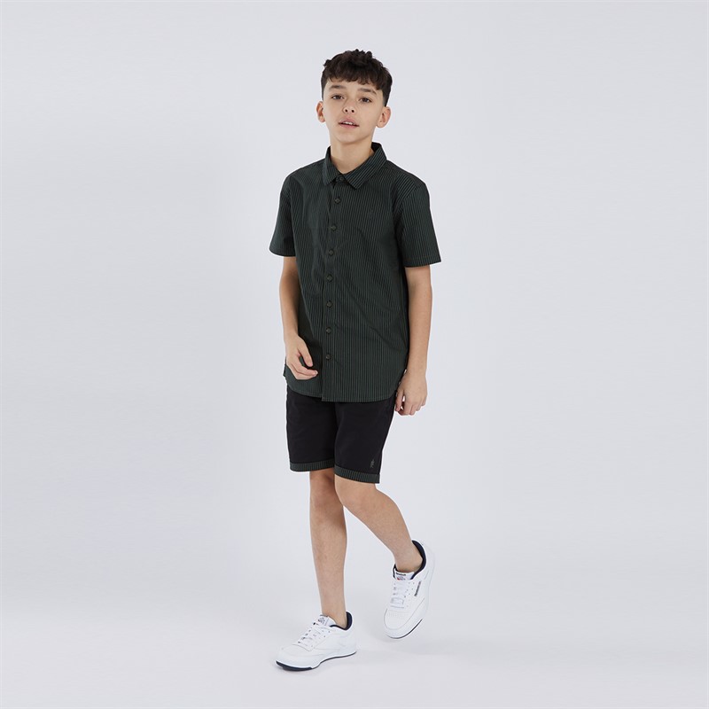 French Connection Boys Edenfield Shirt And Shorts Co-Ord Set Olive/Black