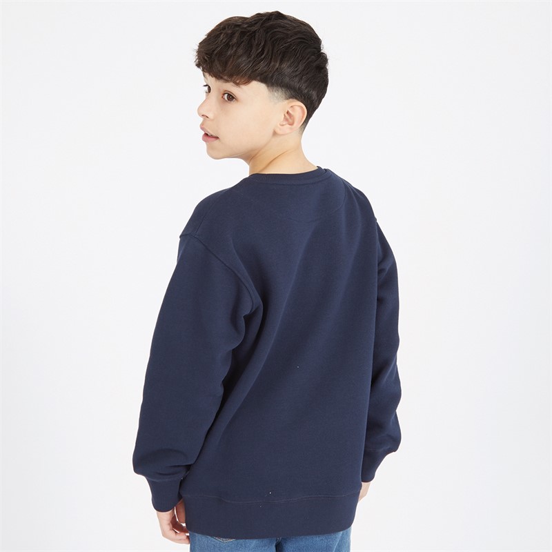 French Connection Drenge Crew Sweatshirt Marine/Hvid