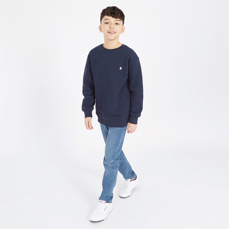 French Connection Drenge Crew Sweatshirt Marine/Hvid