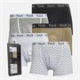 French Connection Mens Five Pack Trunks FCUK30 White And Black FCUK/Light Grey Melange/Black/Light Khaki/White