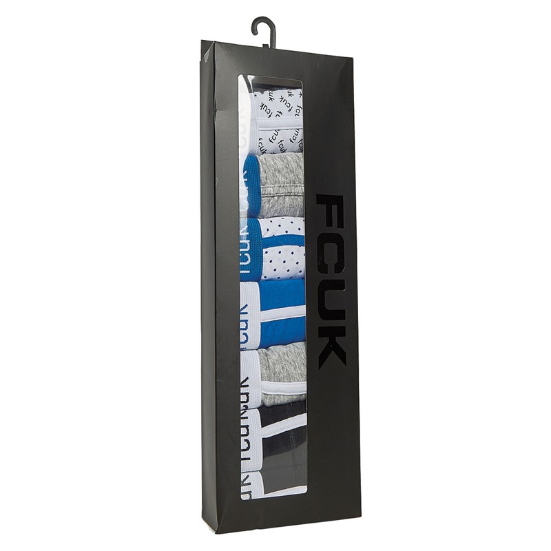 French Connection Herre 7-pak Underbukser FCUK10 Sort/Sort/Lysegrå Melange/Prince/Hvid Prince Prik/Lysegrå Melange/Hvid Sort FCUK