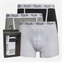 French Connection Mens Three Pack Trunks FCUK 6 Grey/White/Black