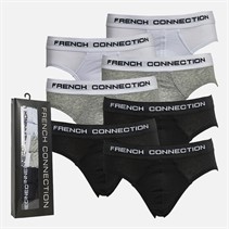 French Connection Mens Seven Pack Briefs FC2 Black/Black/Black/Light Grey Melange/Light Grey Melange/White/White