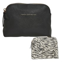 French Connection Womens Two Pack Animal Wash Bags Ivory/Black