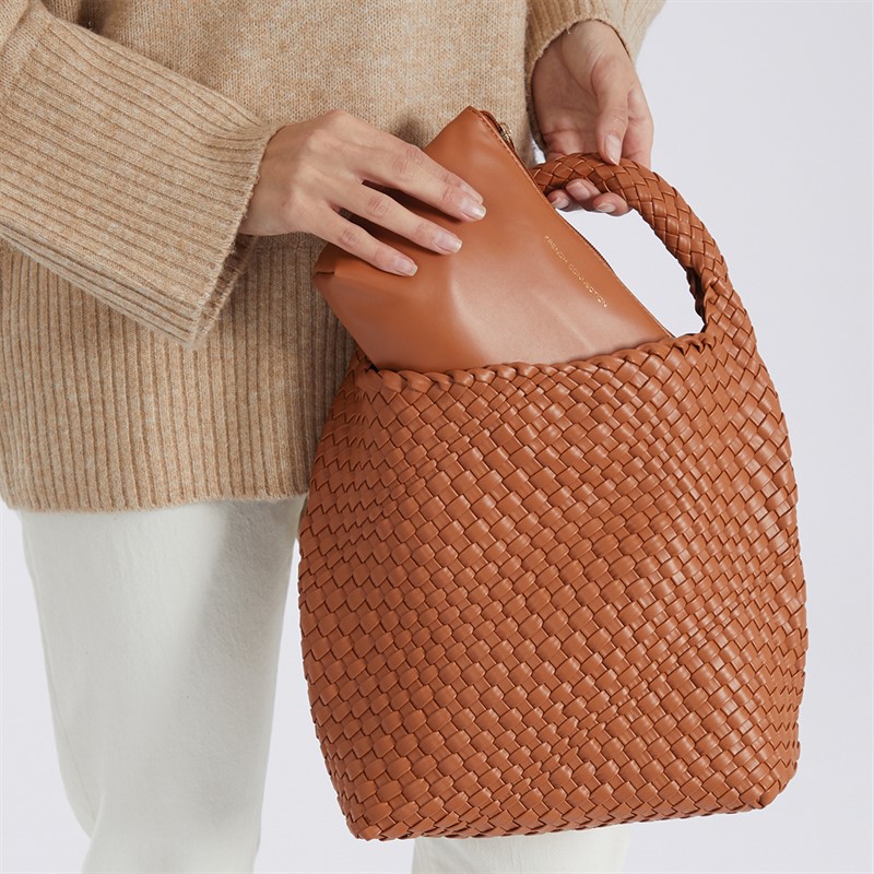 French Connection Womens Weave Bag Tan
