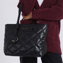 French Connection Womens Quilt Shopper Bag Black