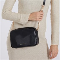 French Connection Womens Crossbody Quilt Bag Black