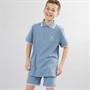 French Connection Boys Smart Tipped Polo And Shorts Co-Ord Set Airforce/White