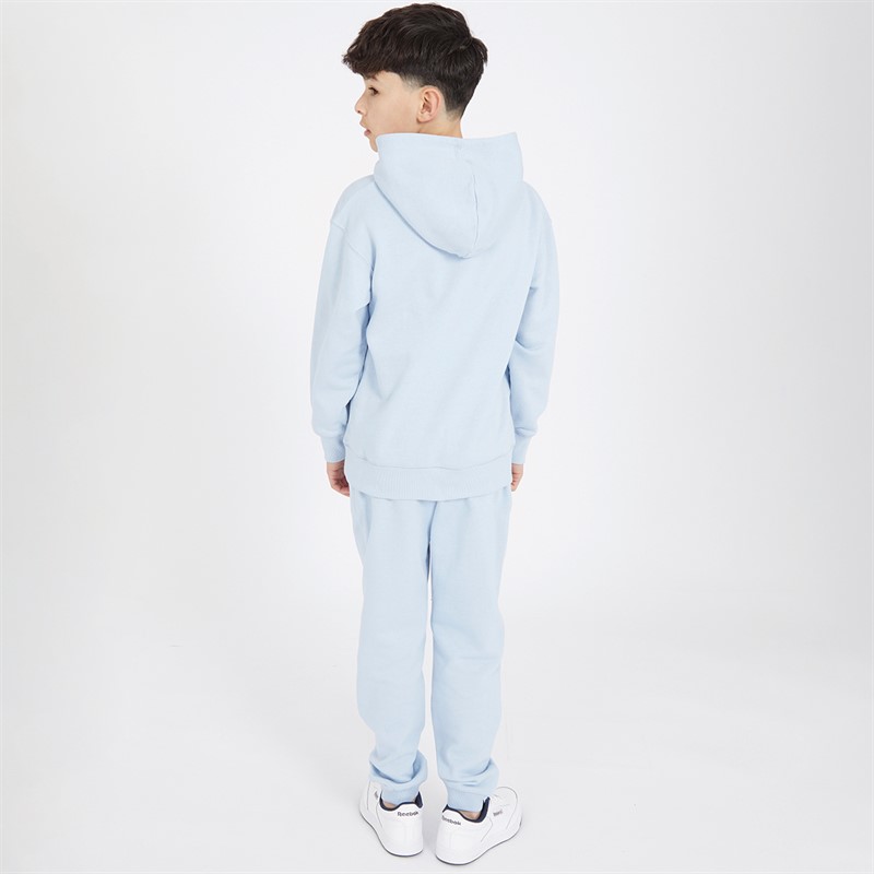 French Connection Boys Hoodie And Joggers Tracksuit Light Blue/White