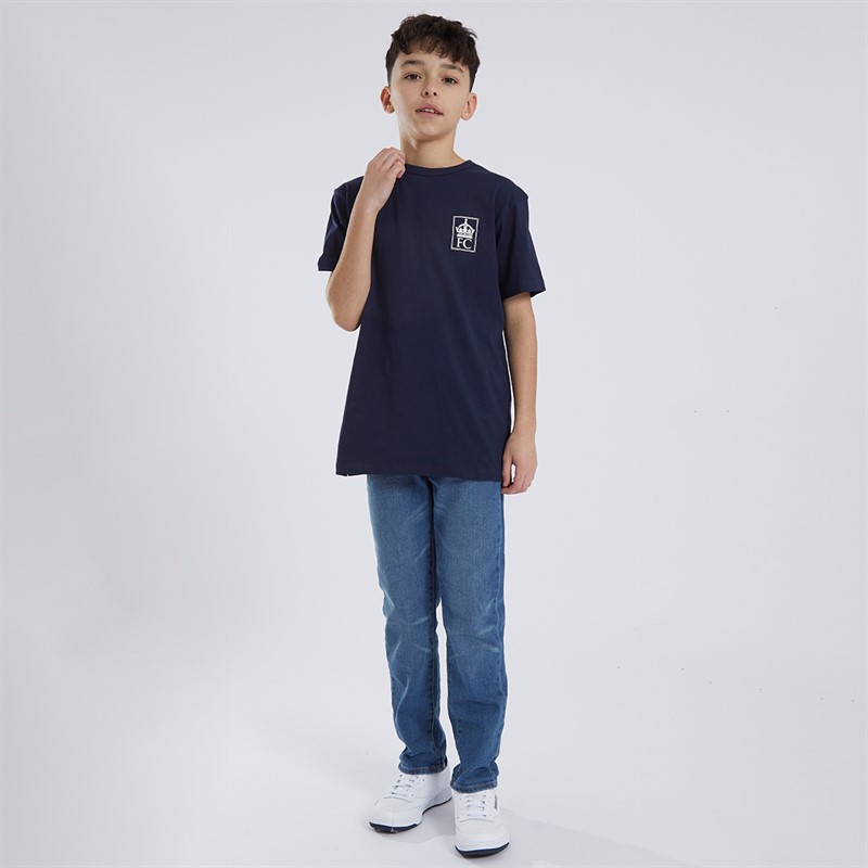 French Connection Boys Rect T-Shirt Marine/White