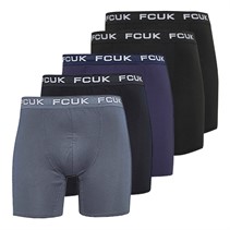 French Connection lot de 5 boxers performance Homme Noir/Bleu Clair/Bleu français/Marine/Noir