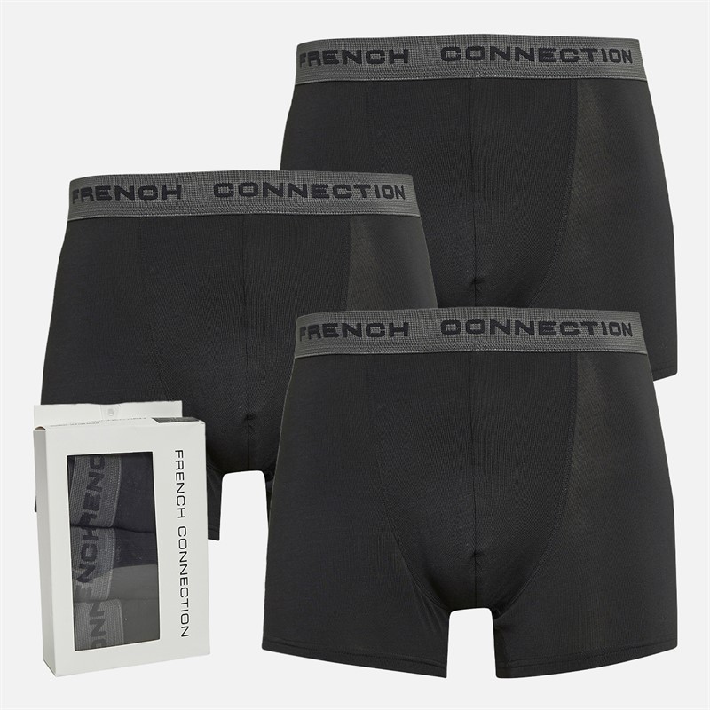 French Connection Herre Bamboo Trunks 3-pak FC31 Sort/Antracit