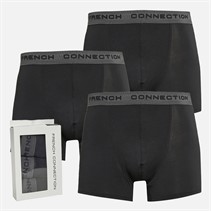 French Connection Mens Three Pack Bamboo Trunks FC31 Black/Charcoal