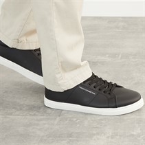 French Connection Mens Contrast Heel Tennis Trainers Black/White