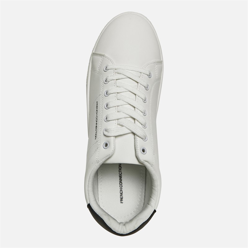 French Connection Herre Contrast Heel Tennis Sneakers Hvid
