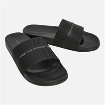 French Connection Mens Strap Sliders Black