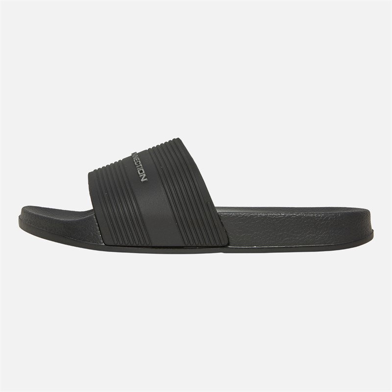 French Connection Mens Strap Sliders Black