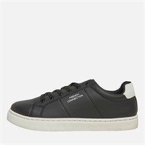 French Connection Junior Boys Contrast Heel Tennis Trainers Black/White