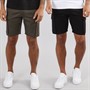 French Connection Mens Two Pack Cargo Shorts Multi 3 - Black/Khaki