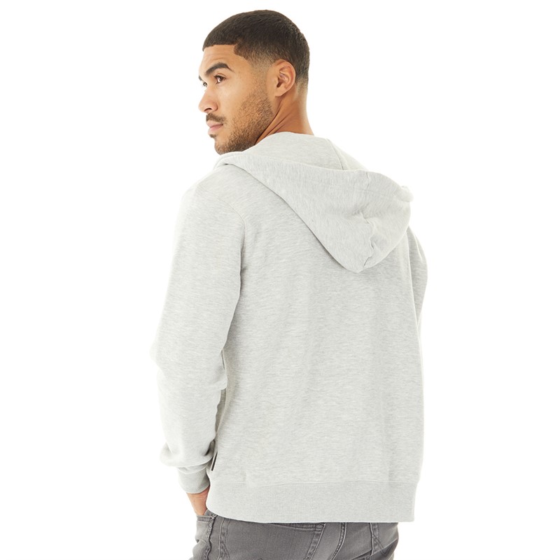 French Connection Mens FC Zip Hoodie Light Grey Mel/Marine