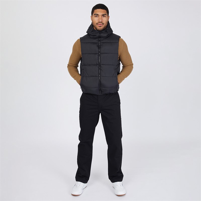 French Connection Mens Hooded Gilet Black