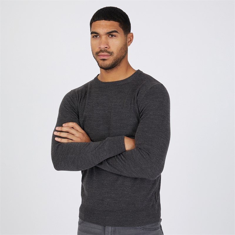 Buy French Connection Mens Cash Crew Neck Jumper Charcoal Mel
