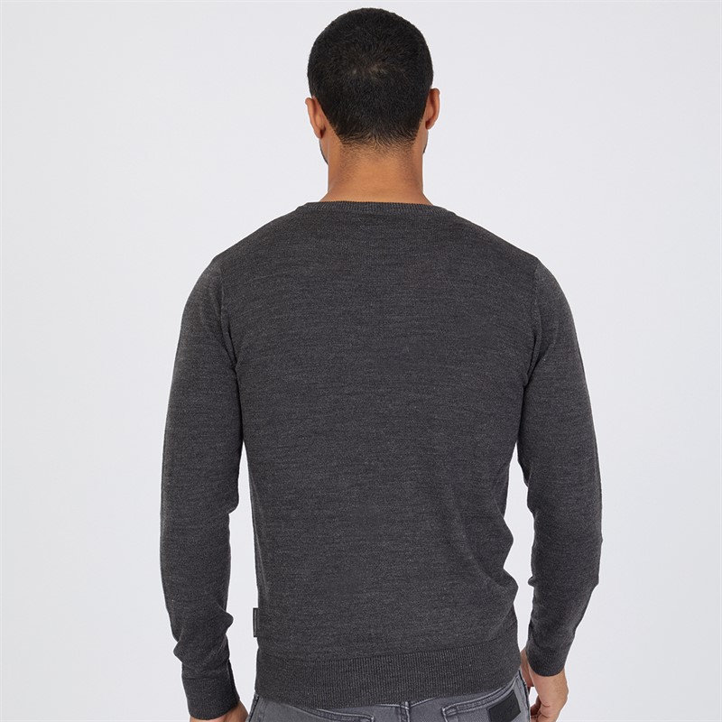 Buy French Connection Mens Cash Crew Neck Jumper Charcoal Mel