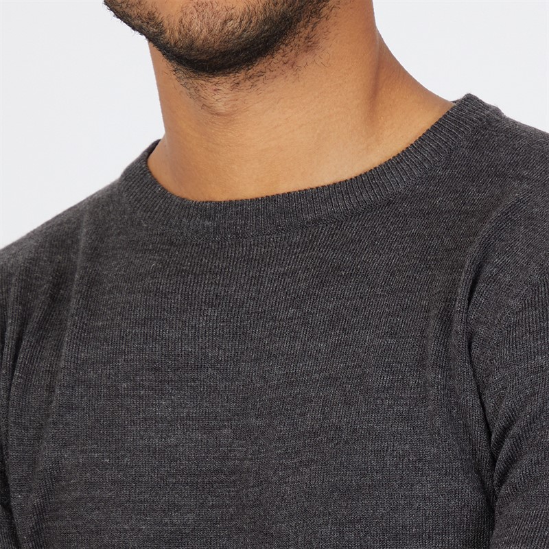 Buy French Connection Mens Cash Crew Neck Jumper Charcoal Mel