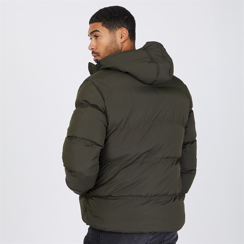 French Connection Mens Row Mid Hooded Jacket Khaki