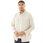 French Connection Mens Two Pockets Long Sleeve Oxford Overshirt Solid Stone
