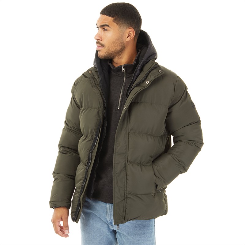 Khaki mens puffer jacket discount